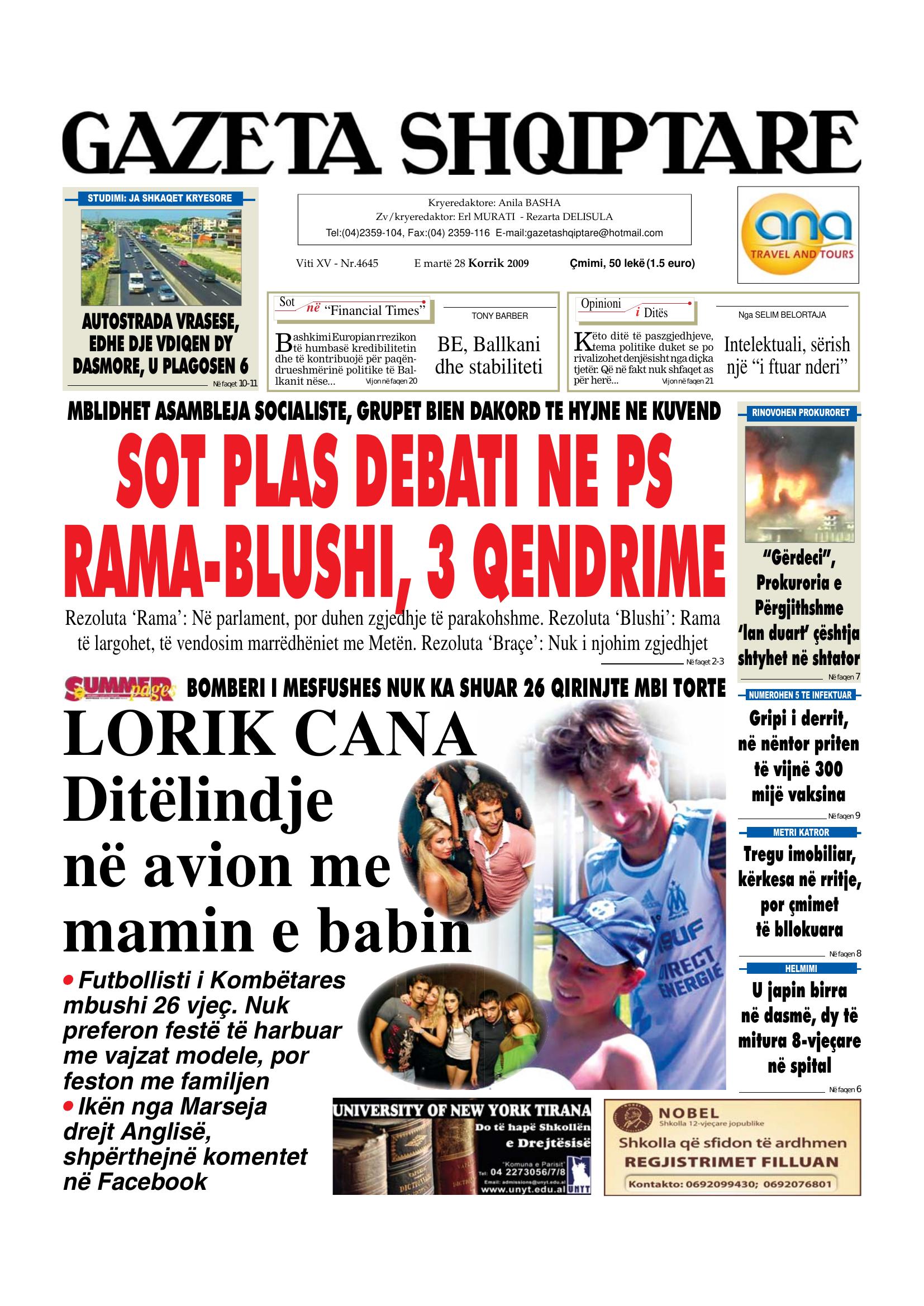 Gazeta Shqiptare 2009-07-28